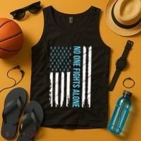 USA Prostate Cancer Awareness Light Blue Ribbon Survivor Tank Top thumb 4