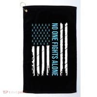 USA Prostate Cancer Awareness Light Blue Ribbon Survivor Golf Towel thumb 0