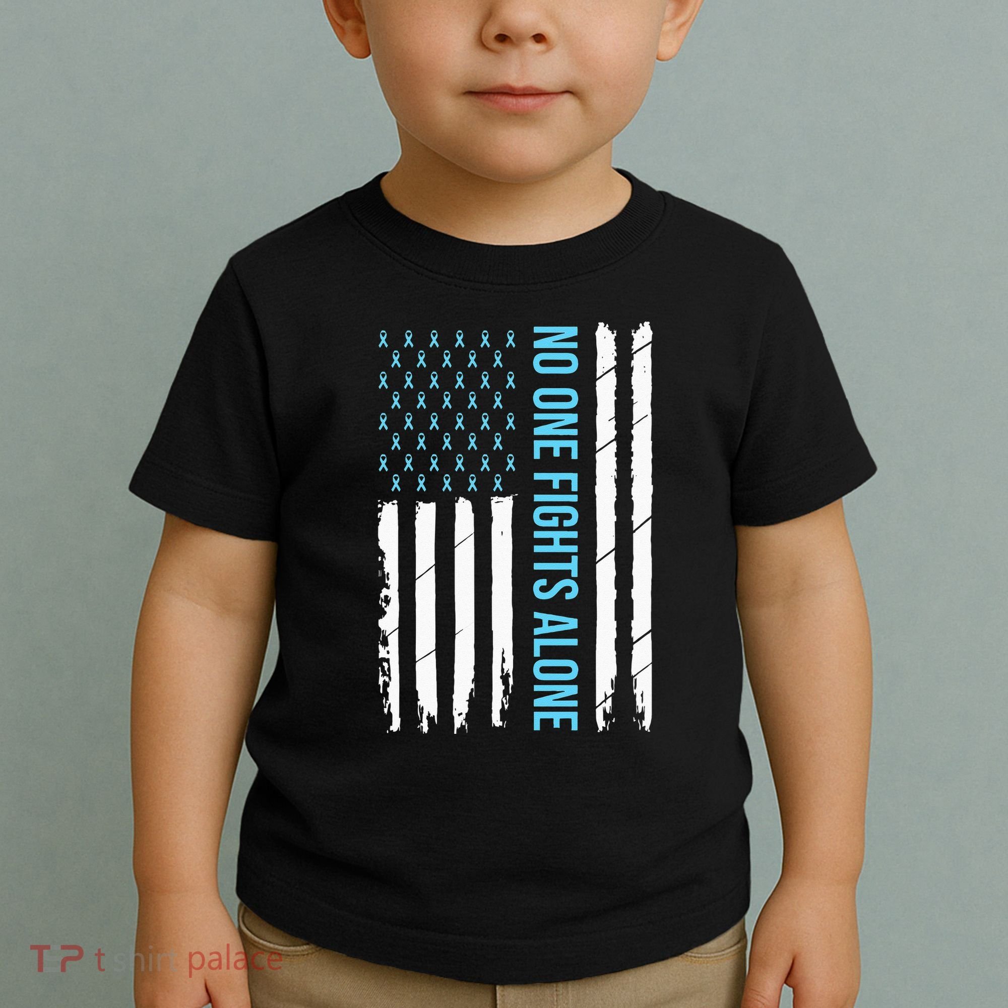 USA Prostate Cancer Awareness Light Blue Ribbon Survivor Toddler T-Shirt