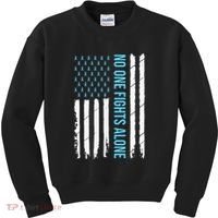 USA Prostate Cancer Awareness Light Blue Ribbon Survivor Kids Sweatshirt thumb 0
