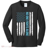 USA Prostate Cancer Awareness Light Blue Ribbon Survivor Kids Long Sleeve Shirt thumb 0