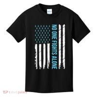 USA Prostate Cancer Awareness Light Blue Ribbon Survivor Kids T-Shirt thumb 0
