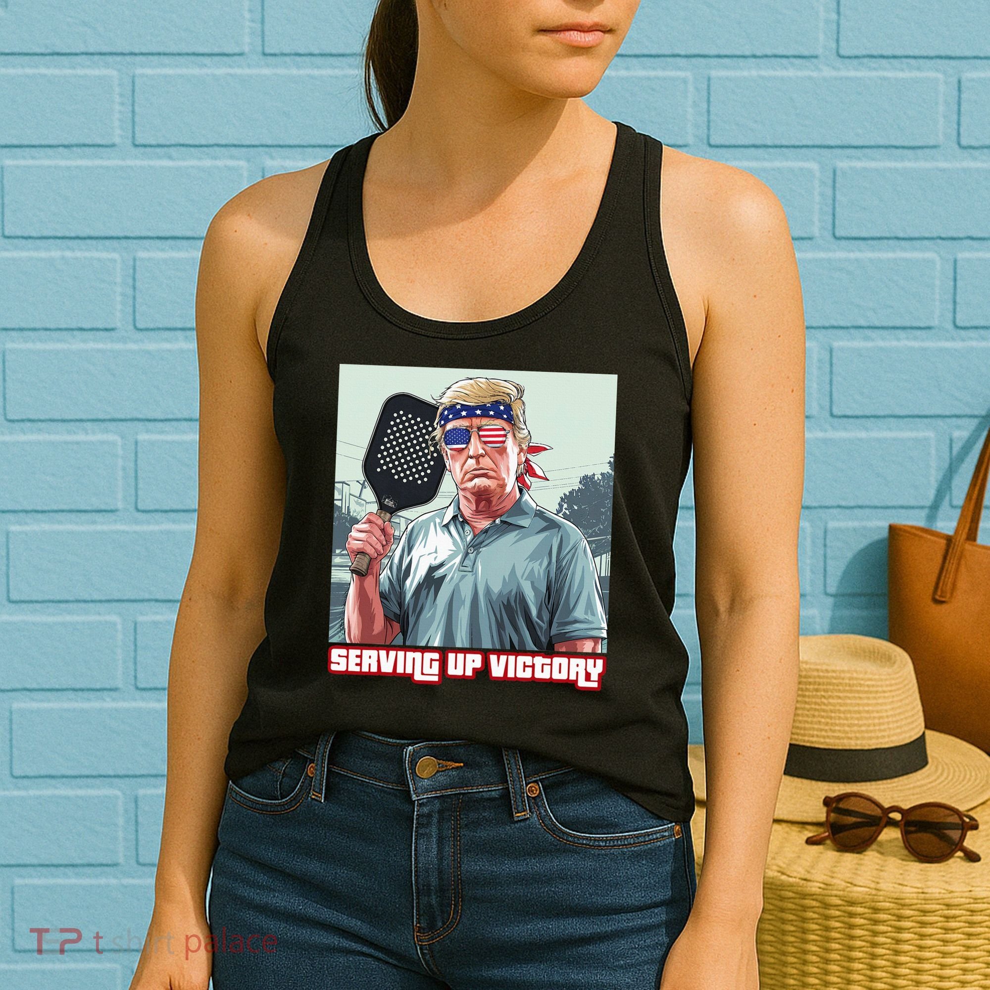 Usa Pickleball Champ Patriotic Trump Political & Pickleball Women's Tank Top