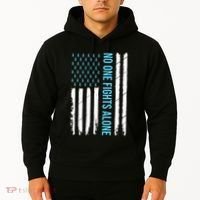 USA Prostate Cancer Awareness Light Blue Ribbon Survivor Hoodie thumb 2