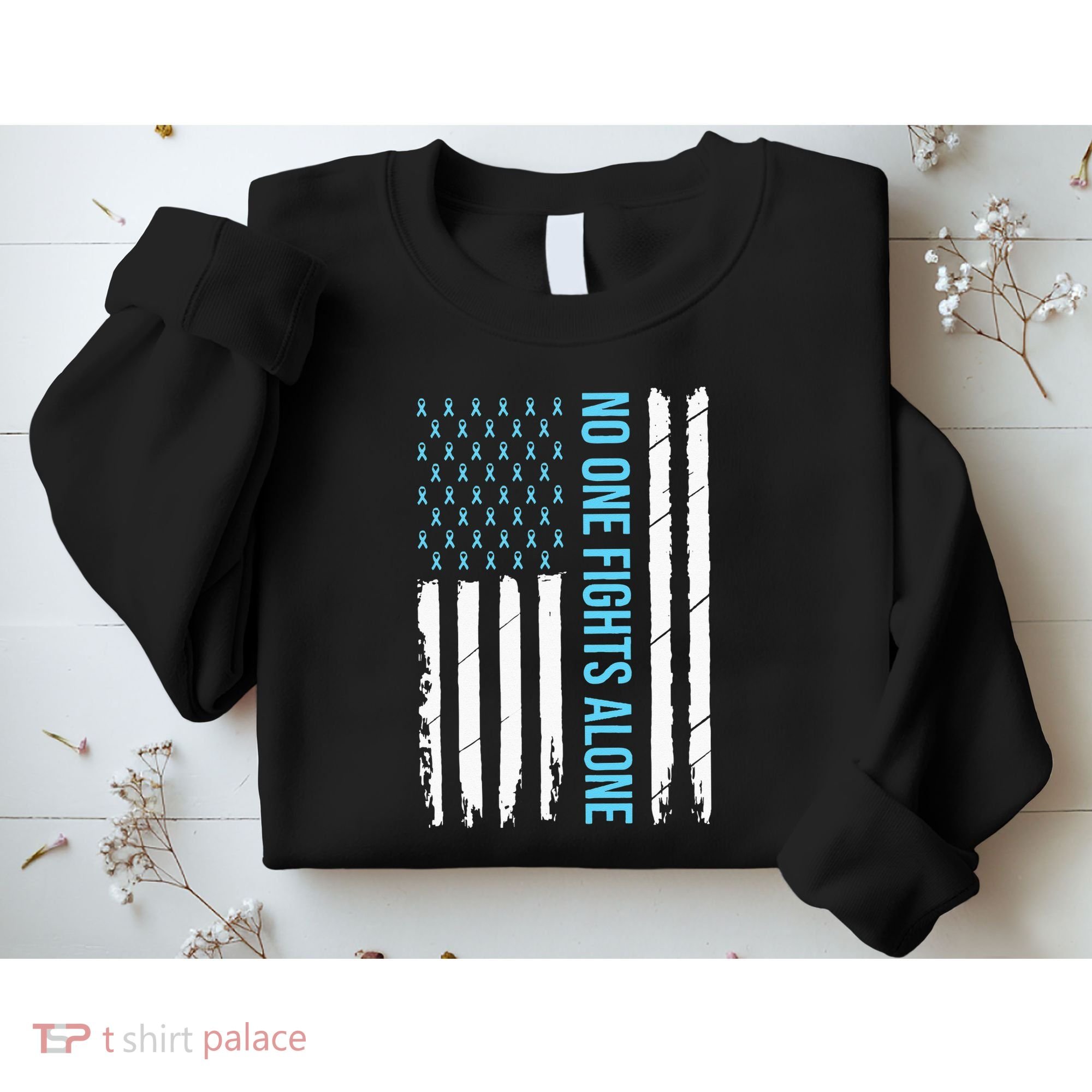 USA Prostate Cancer Awareness Light Blue Ribbon Survivor Sweatshirt