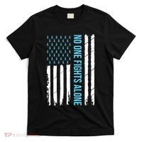 USA Prostate Cancer Awareness Light Blue Ribbon Survivor T-Shirt thumb 0