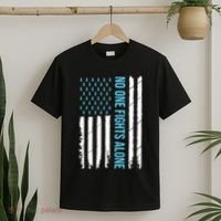 USA Prostate Cancer Awareness Light Blue Ribbon Survivor T-Shirt thumb 2
