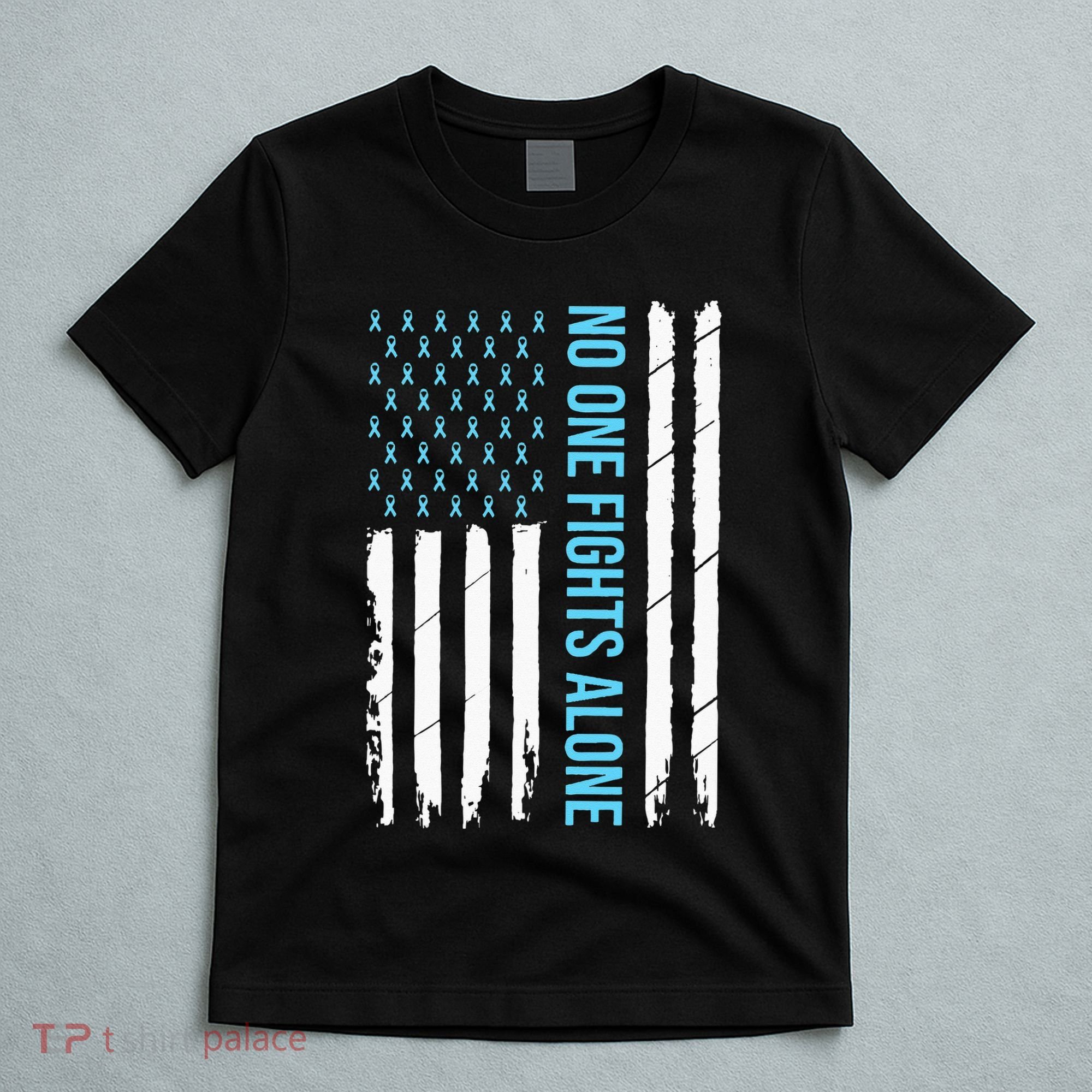 USA Prostate Cancer Awareness Light Blue Ribbon Survivor T-Shirt