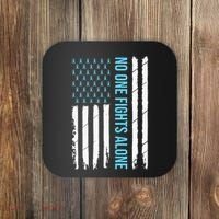 USA Prostate Cancer Awareness Light Blue Ribbon Survivor Coaster thumb 0