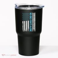 USA Prostate Cancer Awareness Light Blue Ribbon Survivor Tumbler thumb 0