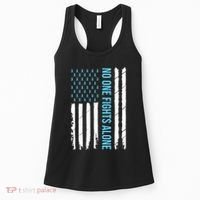 USA Prostate Cancer Awareness Light Blue Ribbon Survivor Women's Tank Top thumb 0