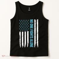 USA Prostate Cancer Awareness Light Blue Ribbon Survivor Tank Top thumb 2