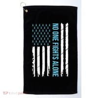USA Prostate Cancer Awareness Light Blue Ribbon Survivor Golf Towel thumb 0
