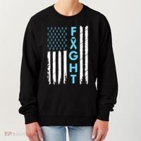 USA Prostate Cancer Awareness Light Blue Ribbon Survivor Women's Sweatshirt thumb 0