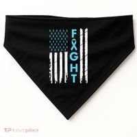 USA Prostate Cancer Awareness Light Blue Ribbon Survivor USA-Made Doggie Bandana thumb 0