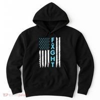 USA Prostate Cancer Awareness Light Blue Ribbon Survivor Hoodie thumb 0