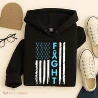 USA Prostate Cancer Awareness Light Blue Ribbon Survivor Hoodie thumb 4