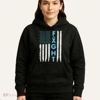 USA Prostate Cancer Awareness Light Blue Ribbon Survivor Hoodie thumb 5