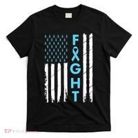 USA Prostate Cancer Awareness Light Blue Ribbon Survivor T-Shirt thumb 0