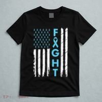 USA Prostate Cancer Awareness Light Blue Ribbon Survivor T-Shirt thumb 5