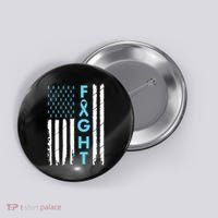 USA Prostate Cancer Awareness Light Blue Ribbon Survivor Button thumb 0