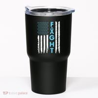 USA Prostate Cancer Awareness Light Blue Ribbon Survivor Tumbler thumb 0