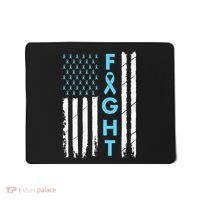 USA Prostate Cancer Awareness Light Blue Ribbon Survivor Mousepad thumb 0