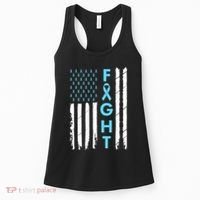 USA Prostate Cancer Awareness Light Blue Ribbon Survivor Women's Tank Top thumb 0