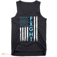 USA Prostate Cancer Awareness Light Blue Ribbon Survivor Tank Top thumb 0