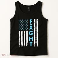 USA Prostate Cancer Awareness Light Blue Ribbon Survivor Tank Top thumb 2