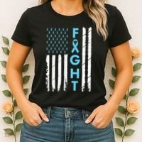 USA Prostate Cancer Awareness Light Blue Ribbon Survivor Women's T-Shirt thumb 2