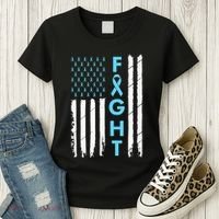 USA Prostate Cancer Awareness Light Blue Ribbon Survivor Women's T-Shirt thumb 3