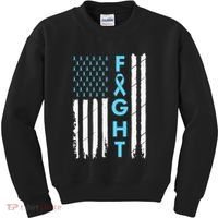 USA Prostate Cancer Awareness Light Blue Ribbon Survivor Kids Sweatshirt thumb 0