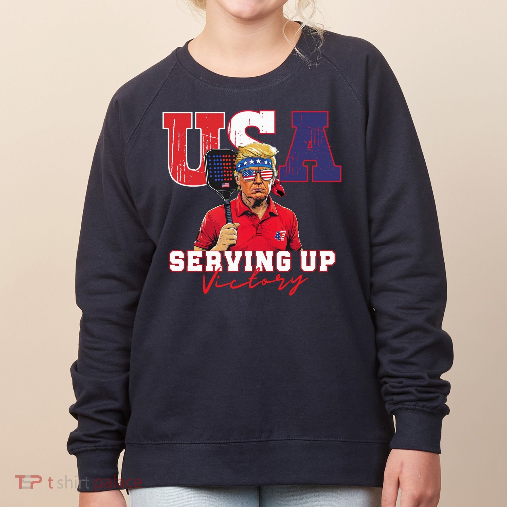 Usa Pickleball Champ Patriotic Trump & Pickleball Women's Sweatshirt