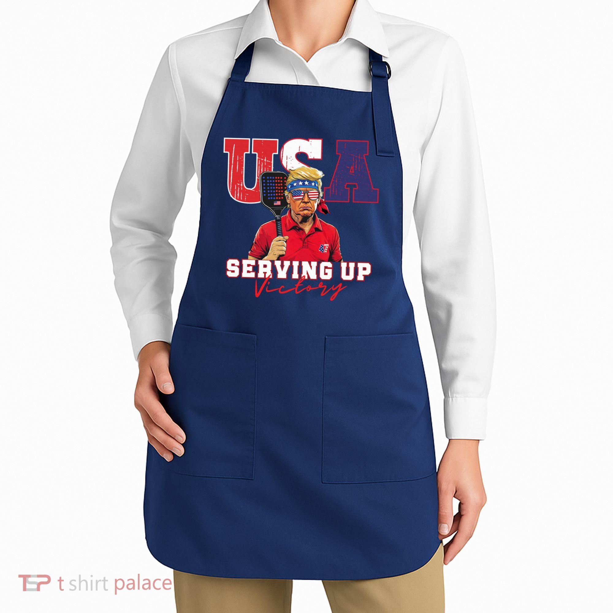 Usa Pickleball Champ Patriotic Trump & Pickleball Apron