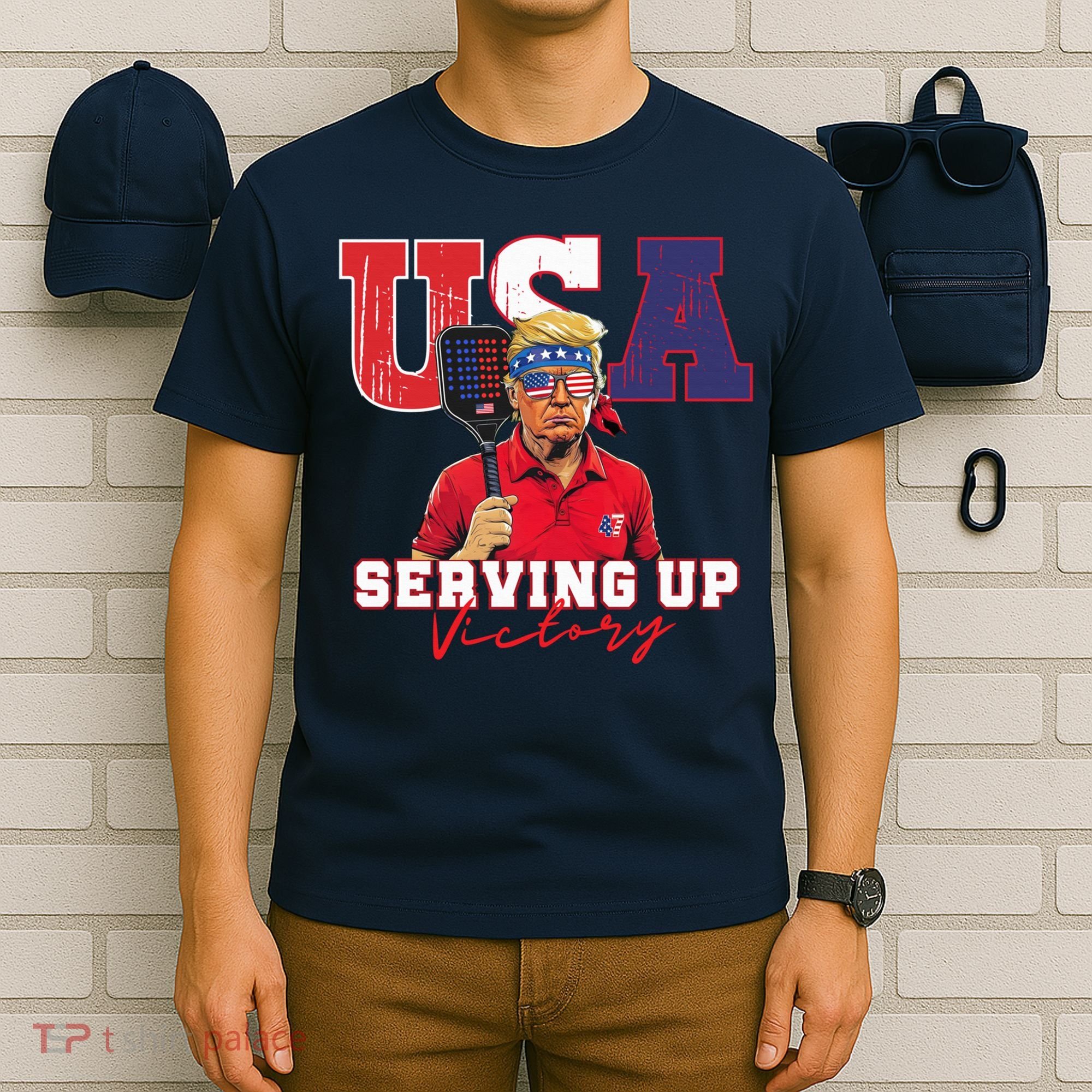 Usa Pickleball Champ Patriotic Trump & Pickleball T-Shirt