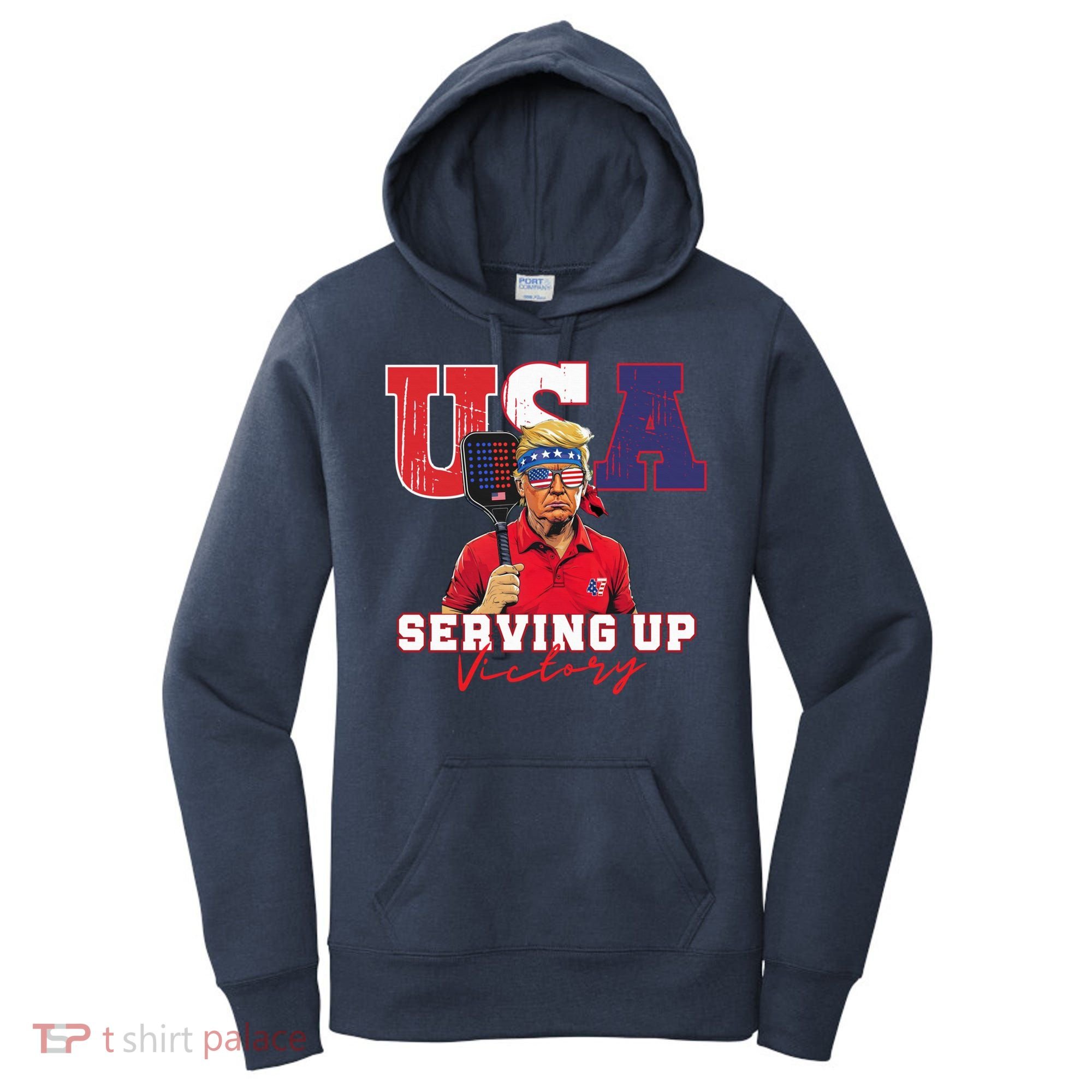 Usa Pickleball Champ Patriotic Trump & Pickleball Women's Hoodie