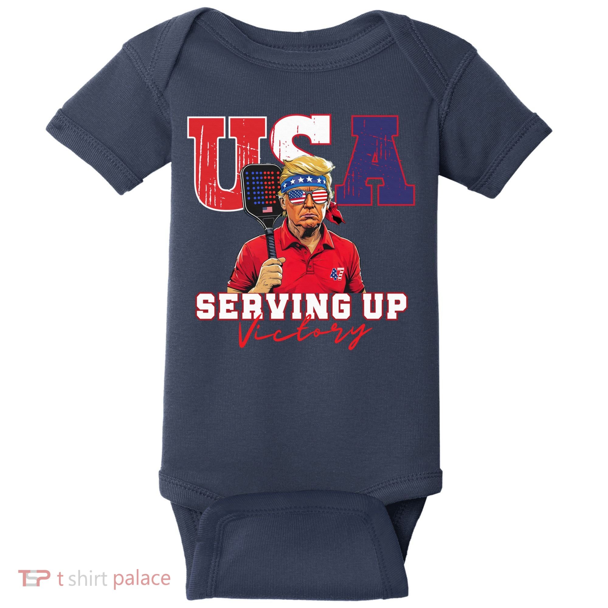 Usa Pickleball Champ Patriotic Trump & Pickleball Baby Bodysuit