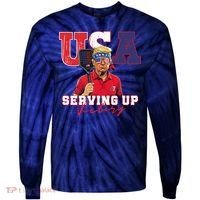 Usa Pickleball Champ Patriotic Trump & Pickleball Tie-Dye Long Sleeve Shirt thumb 0