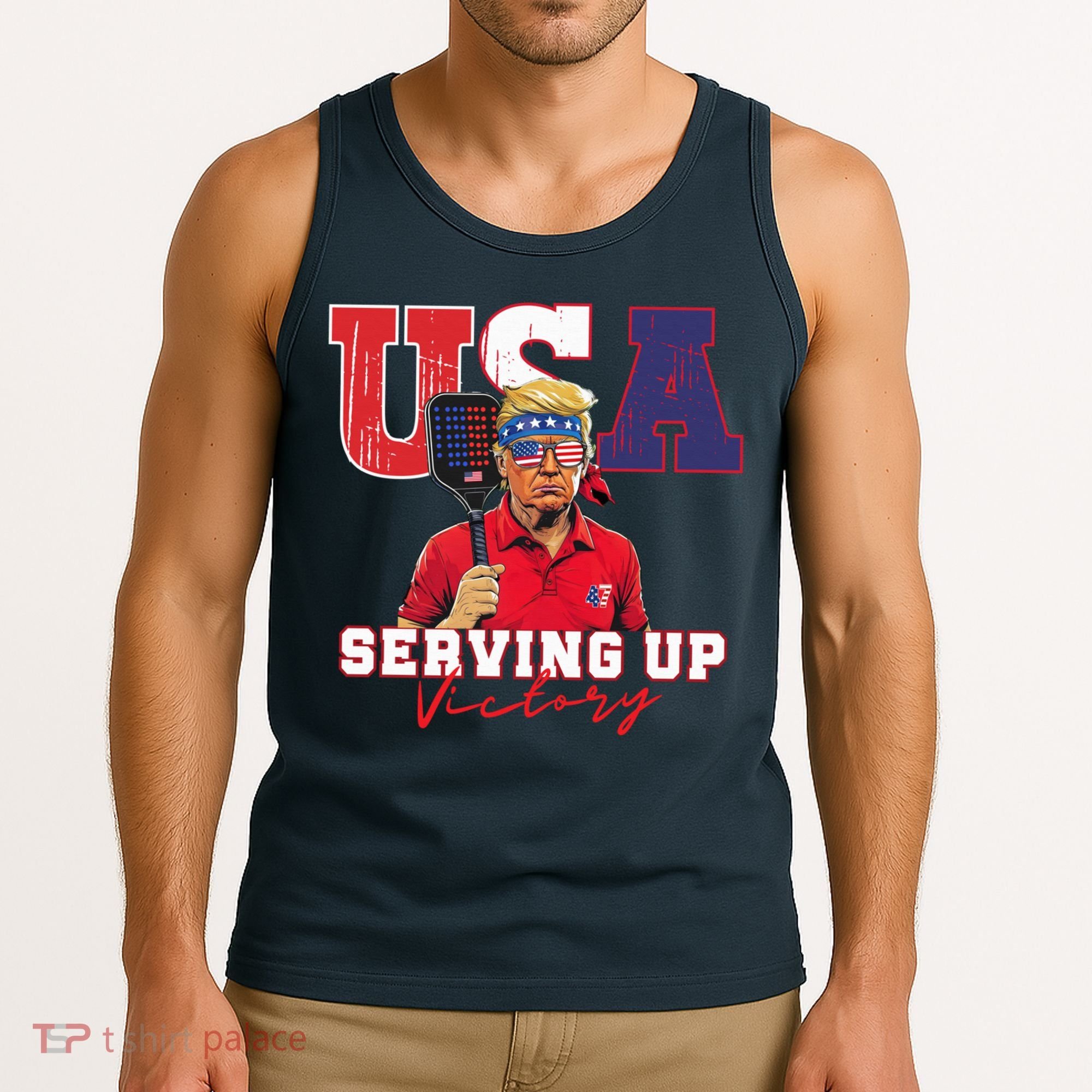Usa Pickleball Champ Patriotic Trump & Pickleball Tank Top