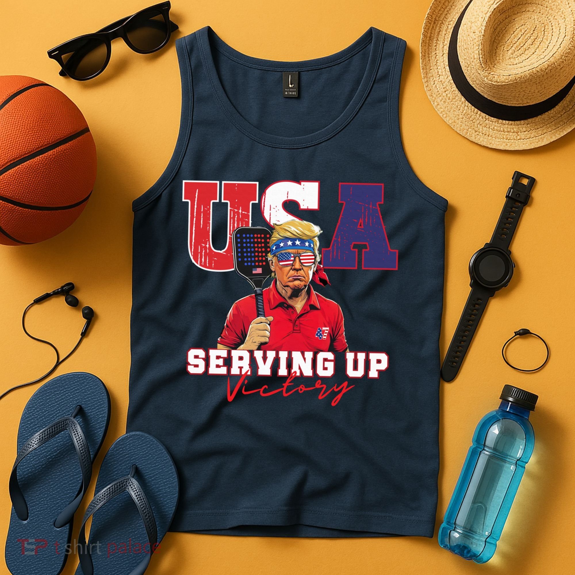Usa Pickleball Champ Patriotic Trump & Pickleball Tank Top