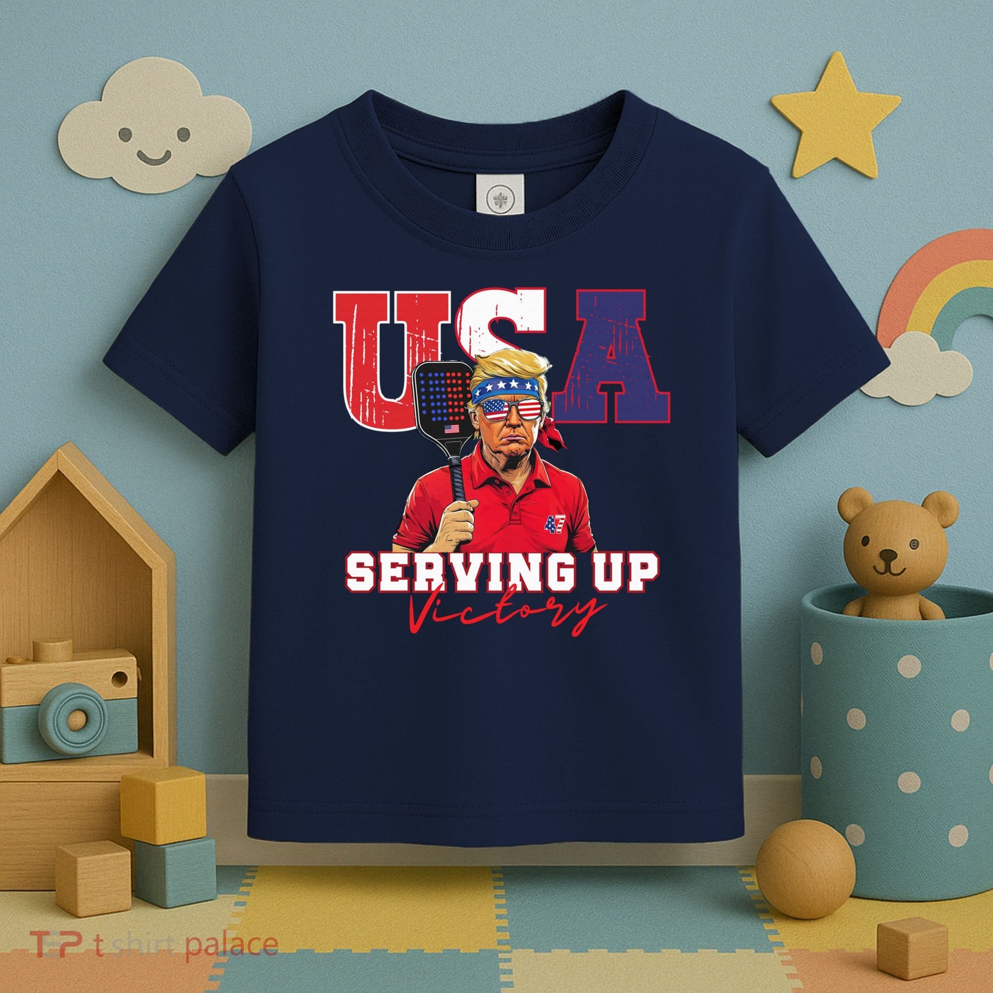 Usa Pickleball Champ Patriotic Trump & Pickleball Toddler T-Shirt
