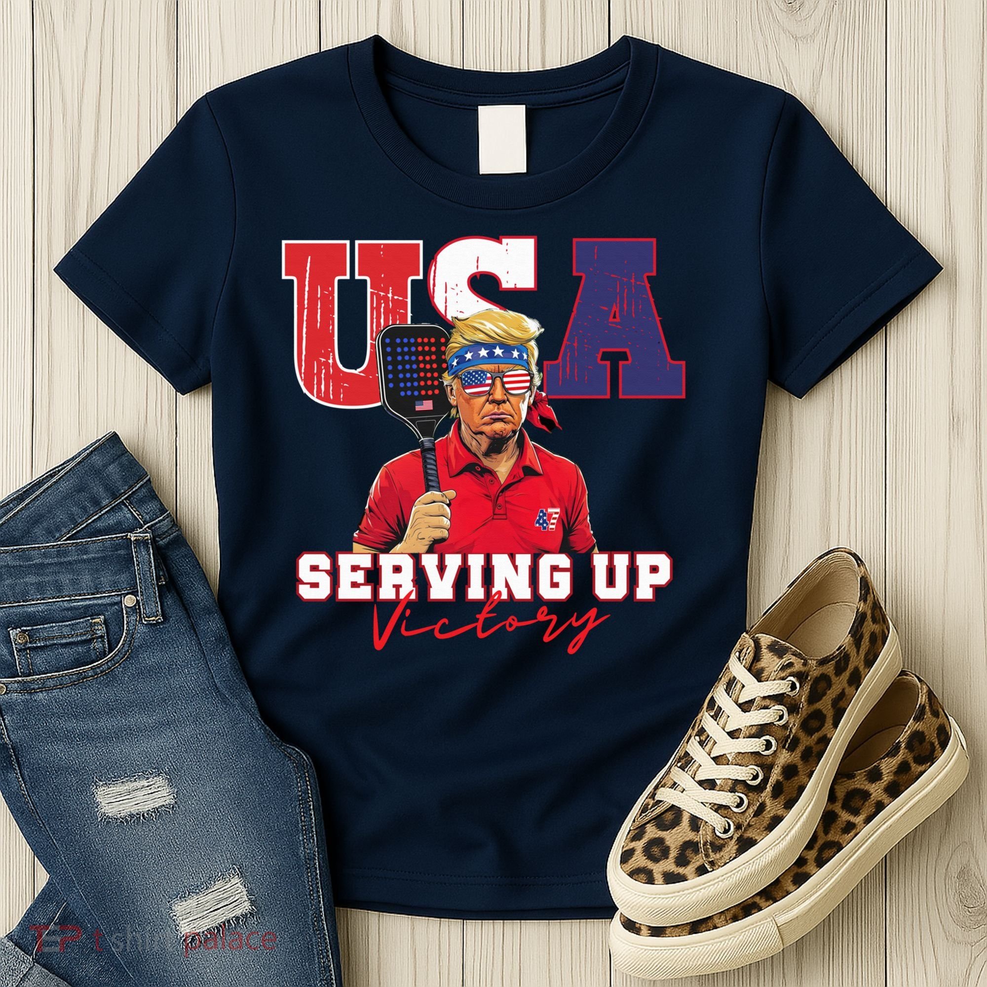Usa Pickleball Champ Patriotic Trump & Pickleball Women's T-Shirt