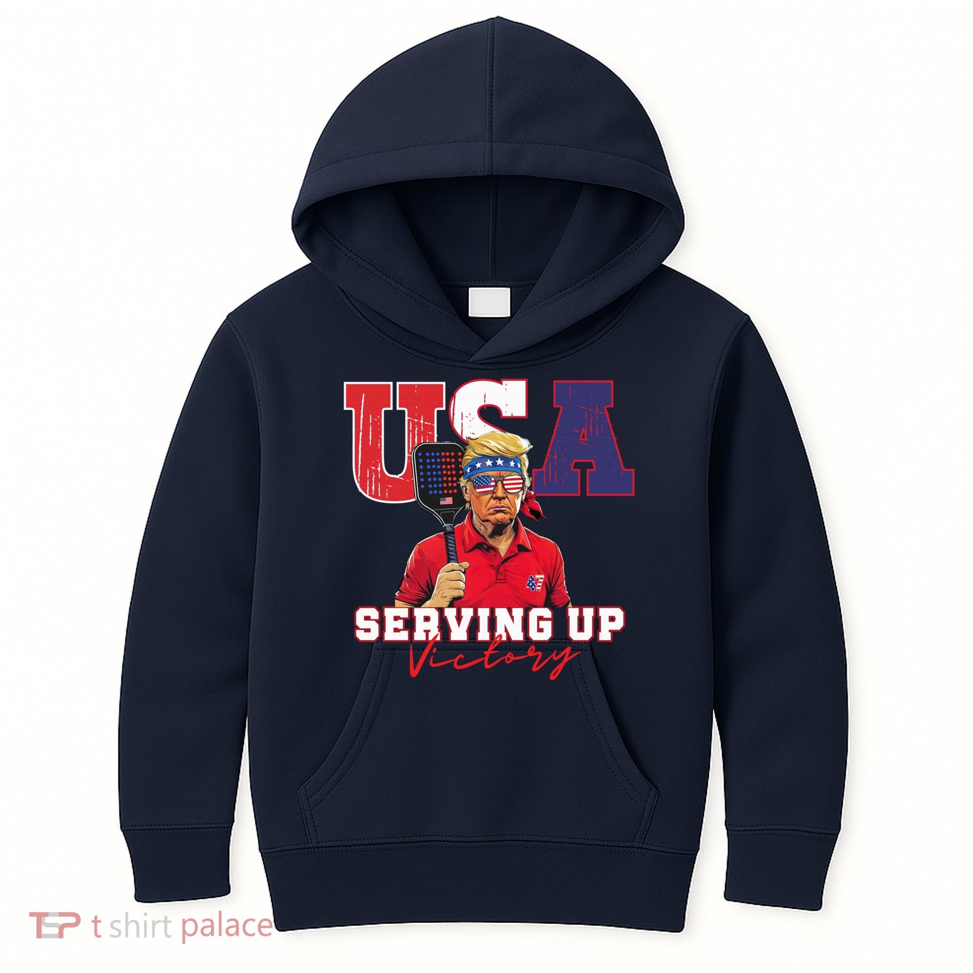 Usa Pickleball Champ Patriotic Trump & Pickleball Kids Hoodie