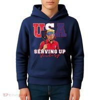 Usa Pickleball Champ Patriotic Trump & Pickleball Kids Hoodie thumb 4