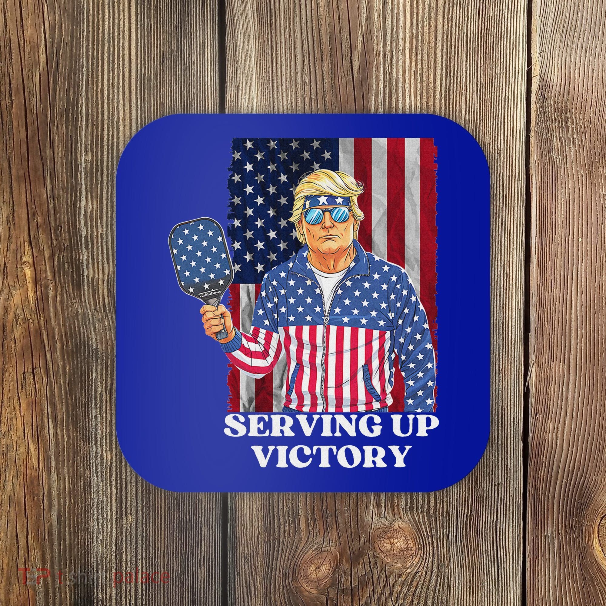 Usa Pickleball Champ Patriotic Trump Political Coaster