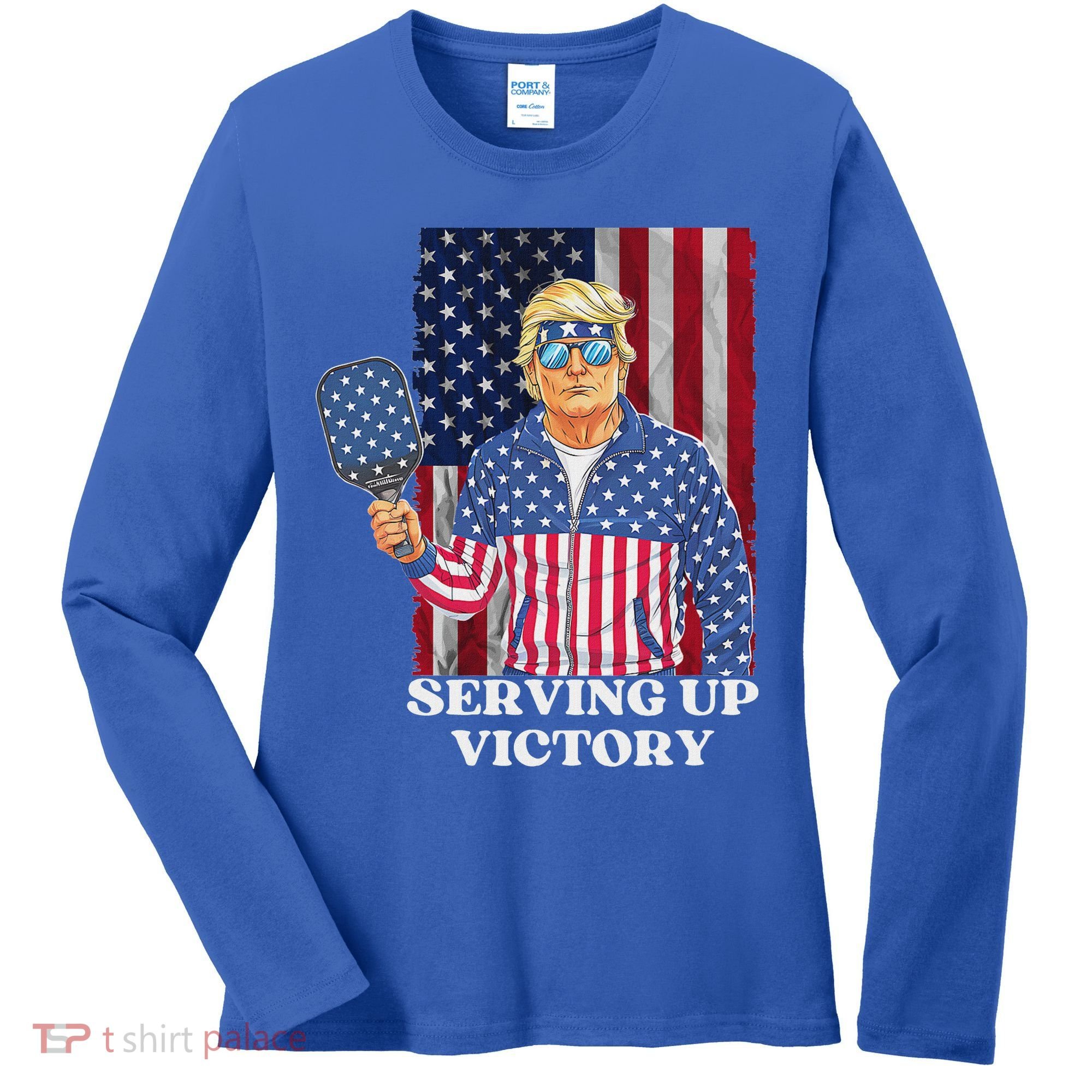 Usa Pickleball Champ Patriotic Trump Political Women's Long Sleeve Shirt