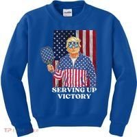 Usa Pickleball Champ Patriotic Trump Political Kids Sweatshirt thumb 0