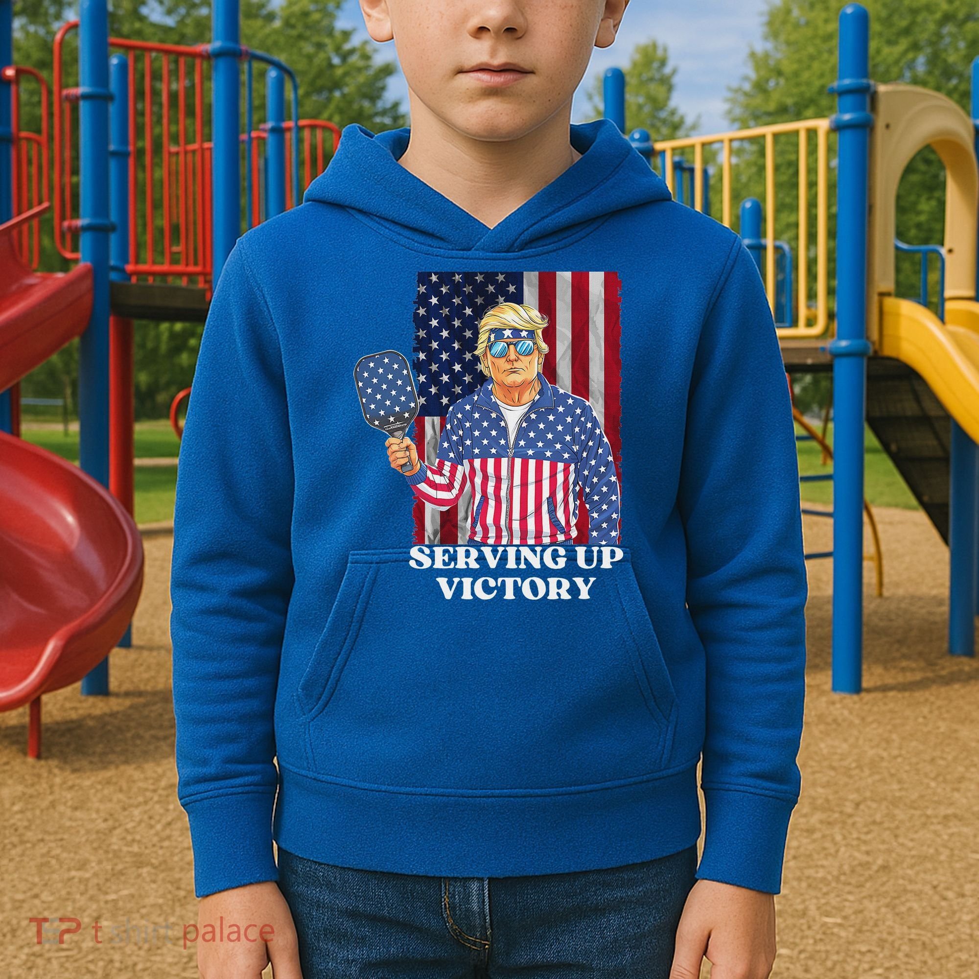 Usa Pickleball Champ Patriotic Trump Political Kids Hoodie