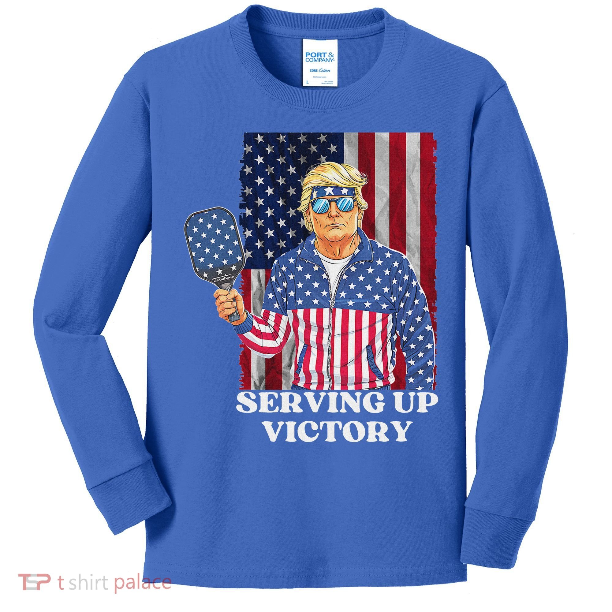 Usa Pickleball Champ Patriotic Trump Political Kids Long Sleeve Shirt